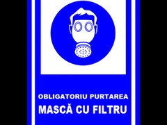 Placuta obligatoriu purtarea masca cu filtru